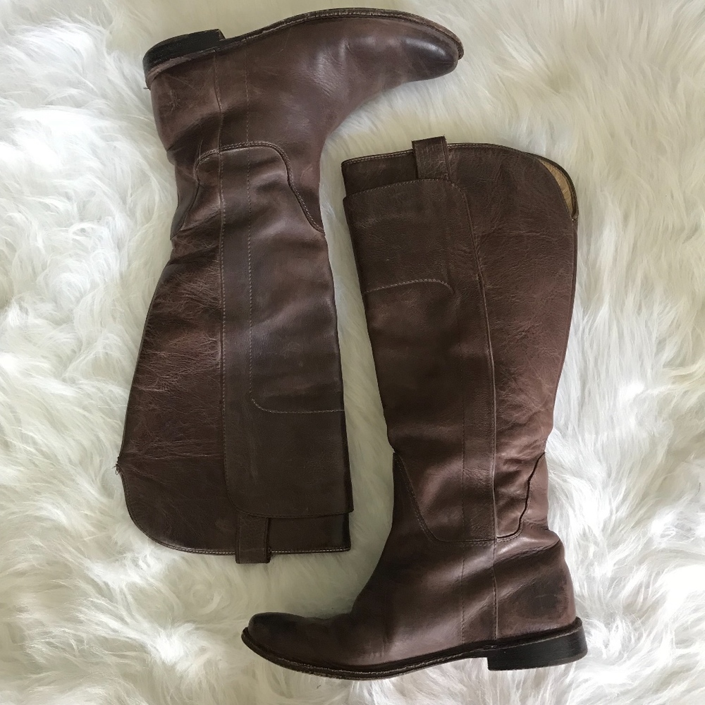 Frye Paige Tall Brown Riding Boots*SENT TO COBBLER - Picture 3 of 8